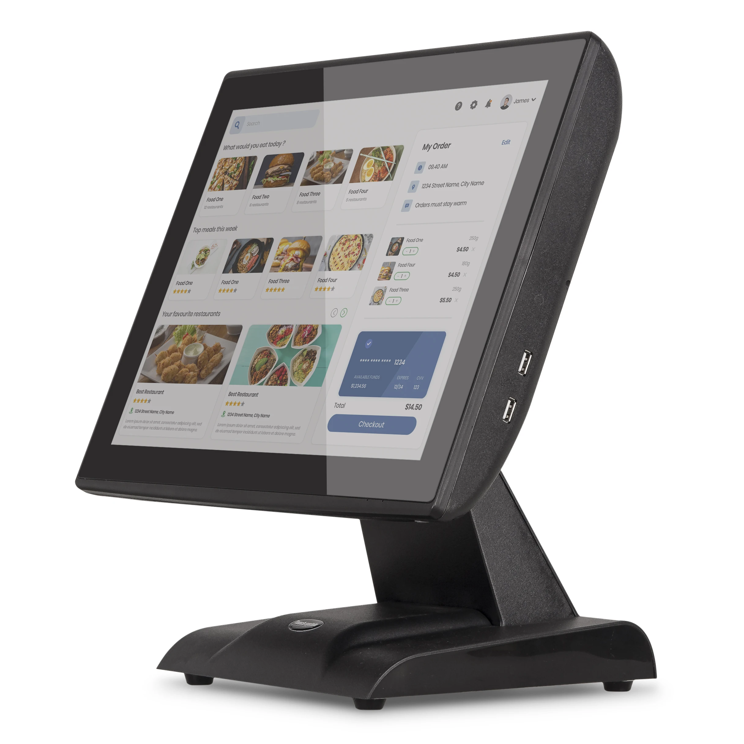 hit product15 Inch Desktop Touchscreen Monitor Robust Durable Display with Multiple I/O 4 COM Ports HDMI VGA