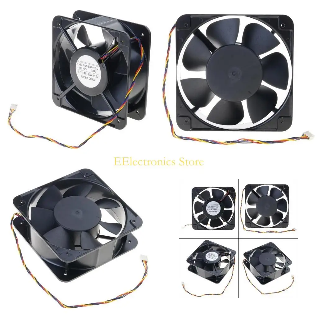 

B03C DC12V охлаждающий вентилятор 15050 15x15x5 см вытяжной вентилятор об/мин для кухни и ванной комнаты вытяжной для тепла