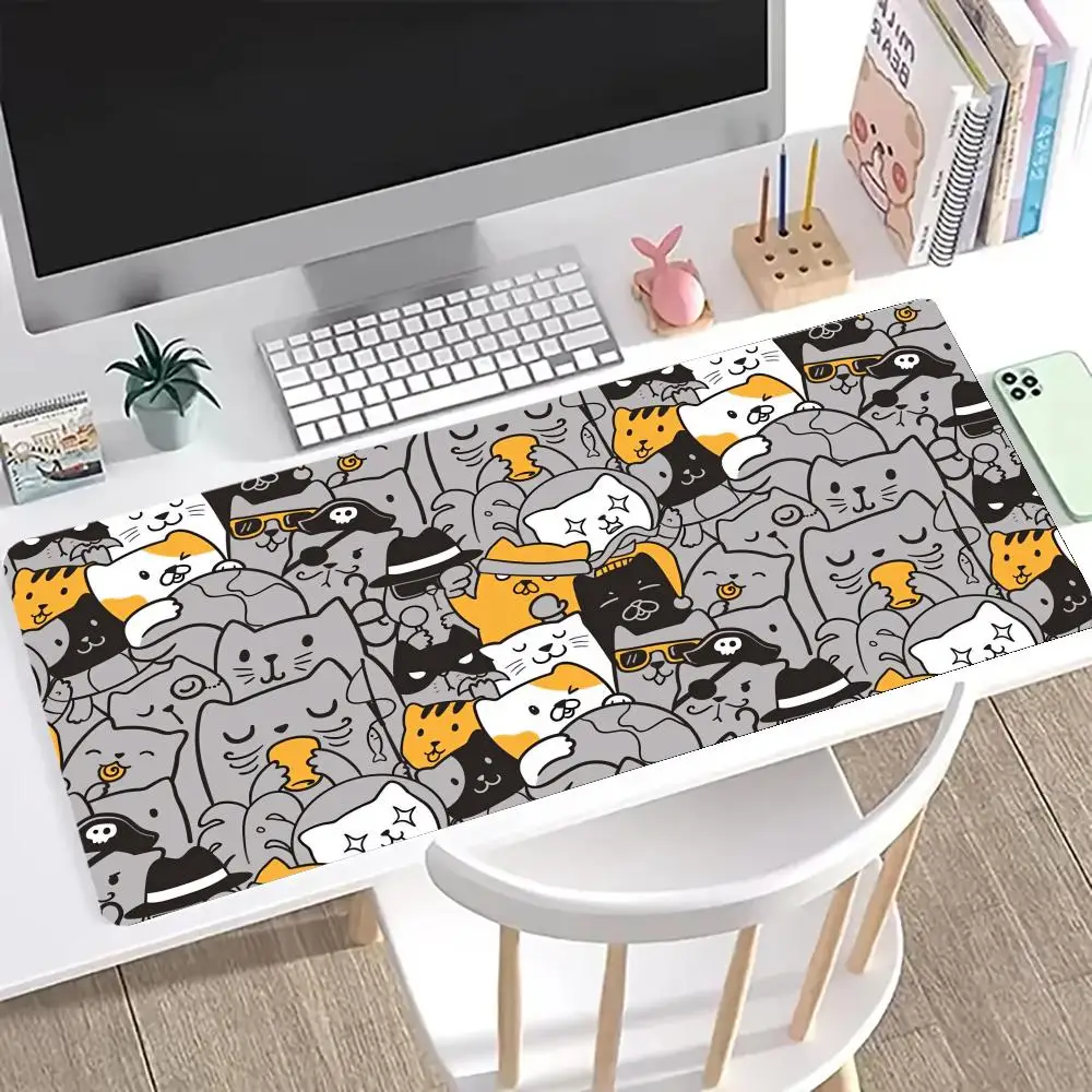 

Cute cats Mouse Pad Large Computer Office Game Table Mats XXL Rubber Anti-slip Gaming Keyboard Mousepads Long Desk Pads