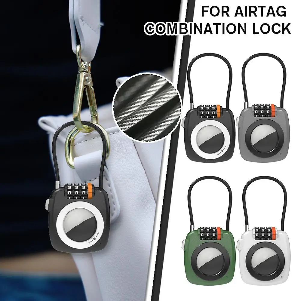 

Combination Lock Holder For Apple Secure Holder Waterproof AirTags Cover For Luggage Air Tag Lock Case M6W5