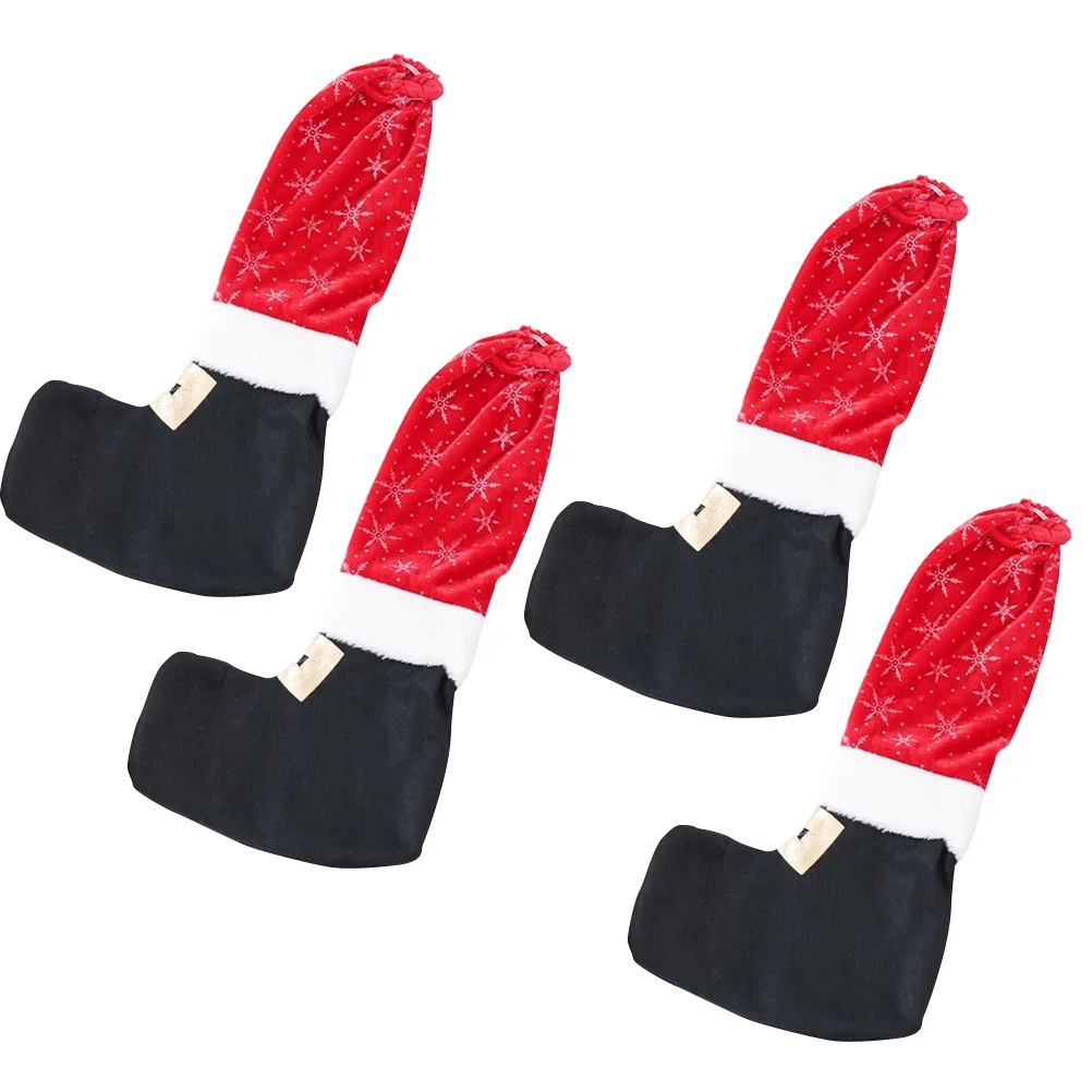 

4 шт., рождественские защитные чехлы для ножек стула со снежинками, чехлы для ножек стола, тканевые защитные накладки на пол, шумоподавление для мебельных стульев