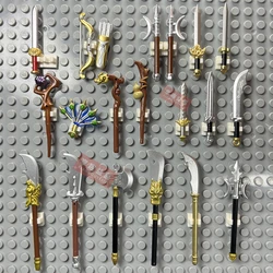 Middle Ages Ancient Weapon Sword bow and arrow Military Parts Soldiers Shield Spear Staff Building Block figures Attachment DIY