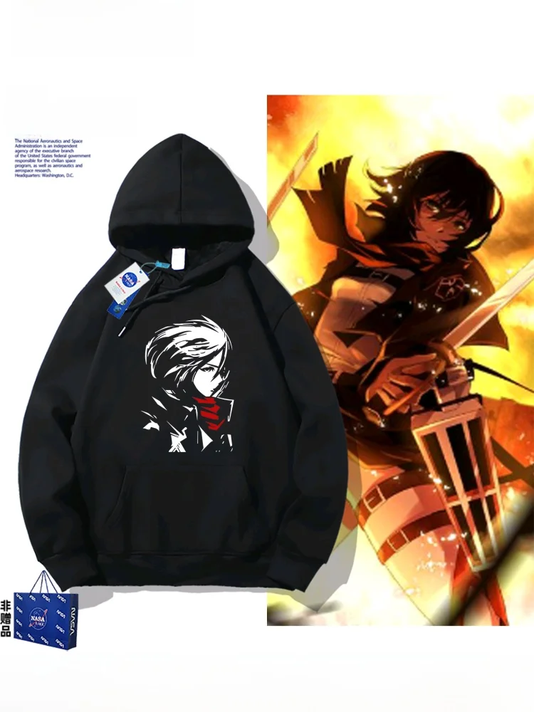 進撃の巨人パーカー純綿カジュアルユニセックススウェットシャツ学生ファッションブランド春秋プリント快適なトップ