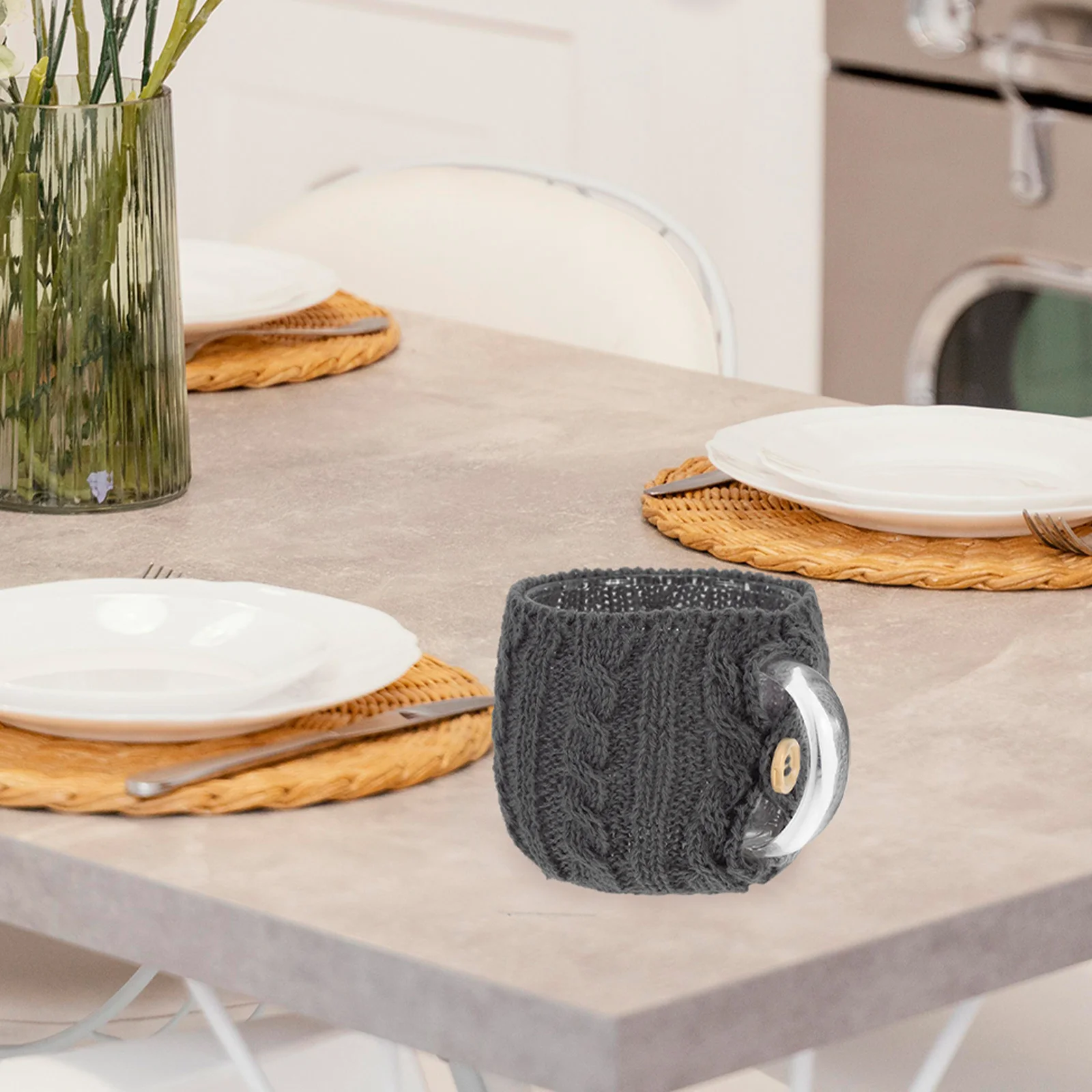 

2Pcs Knitted Mug Sleeves Anti Scald Reusable Coffee Tea Cup Covers Insulated Cozy Sleeve Home Office Gift Sweater Cup Sleeves