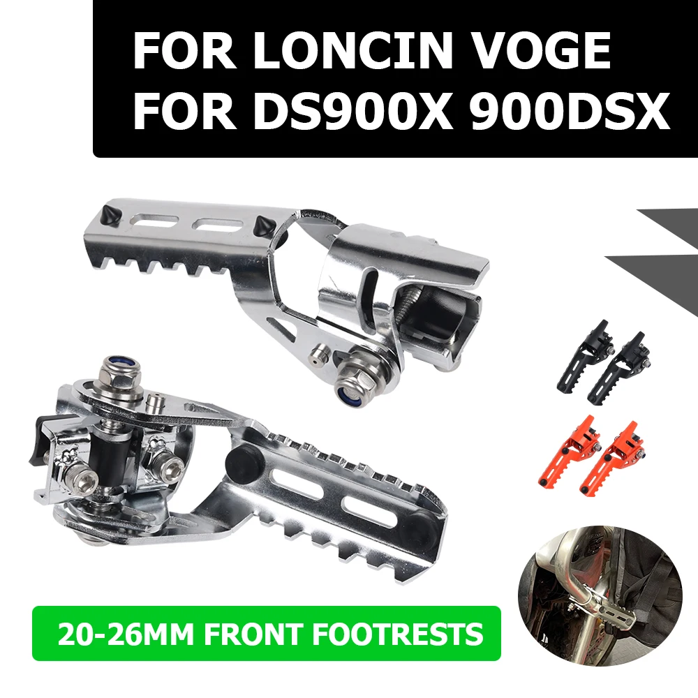 Motorcycle 20-26MM Crash Bars Clamps Front Foot Pegs Folding Footrests For VOGE Valico DS900X DSX900 900DSX DSX 900 DS 900 X