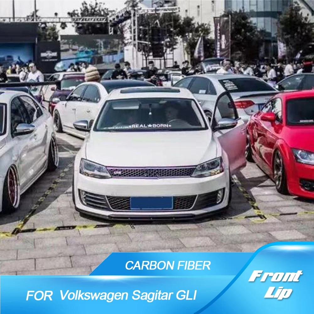

Carbon Fiber/FRP Front Bumper Lip Spoiler Front Chin Spoiler Splitters For Volkswagen Sagitar GLI 2013-2015 3PCS Apron Protector