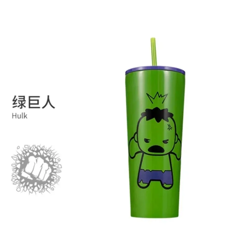 جديد أنيمي مارفل المنتقمون الكرتون كابتن أمريكا ثور الترمس طالب كوب ماء للشرب القش الصيف كوب الثلج هدية بالجملة #3
