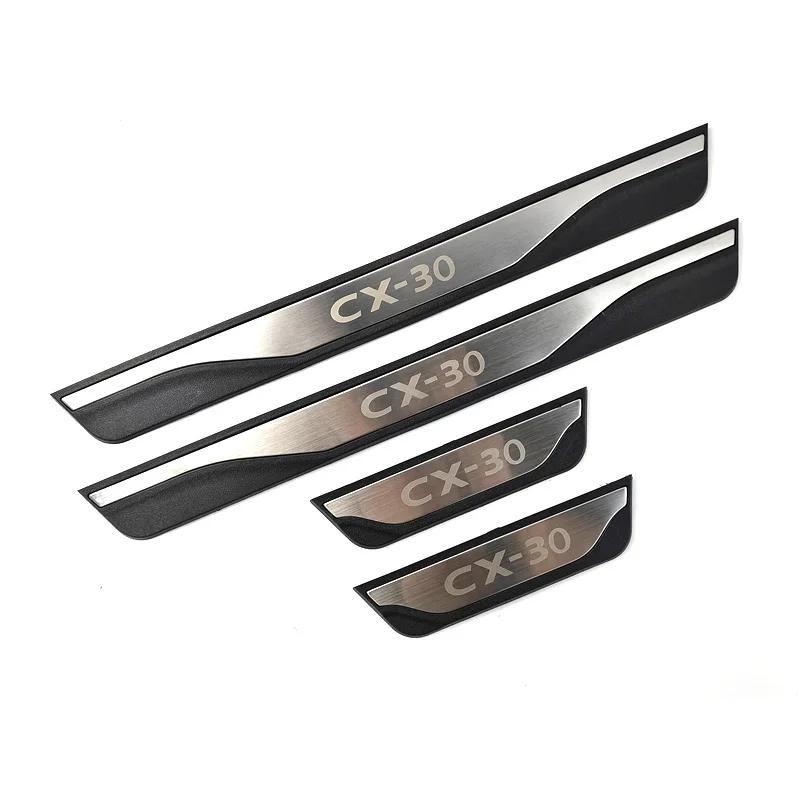 4Pcs/Lot ABS Stainless Steel For 2019-2023 MAZDA CX-30 CX30 CX 30 DM Door Sill Pedal Welcome Scuff Plate Decoration Cove