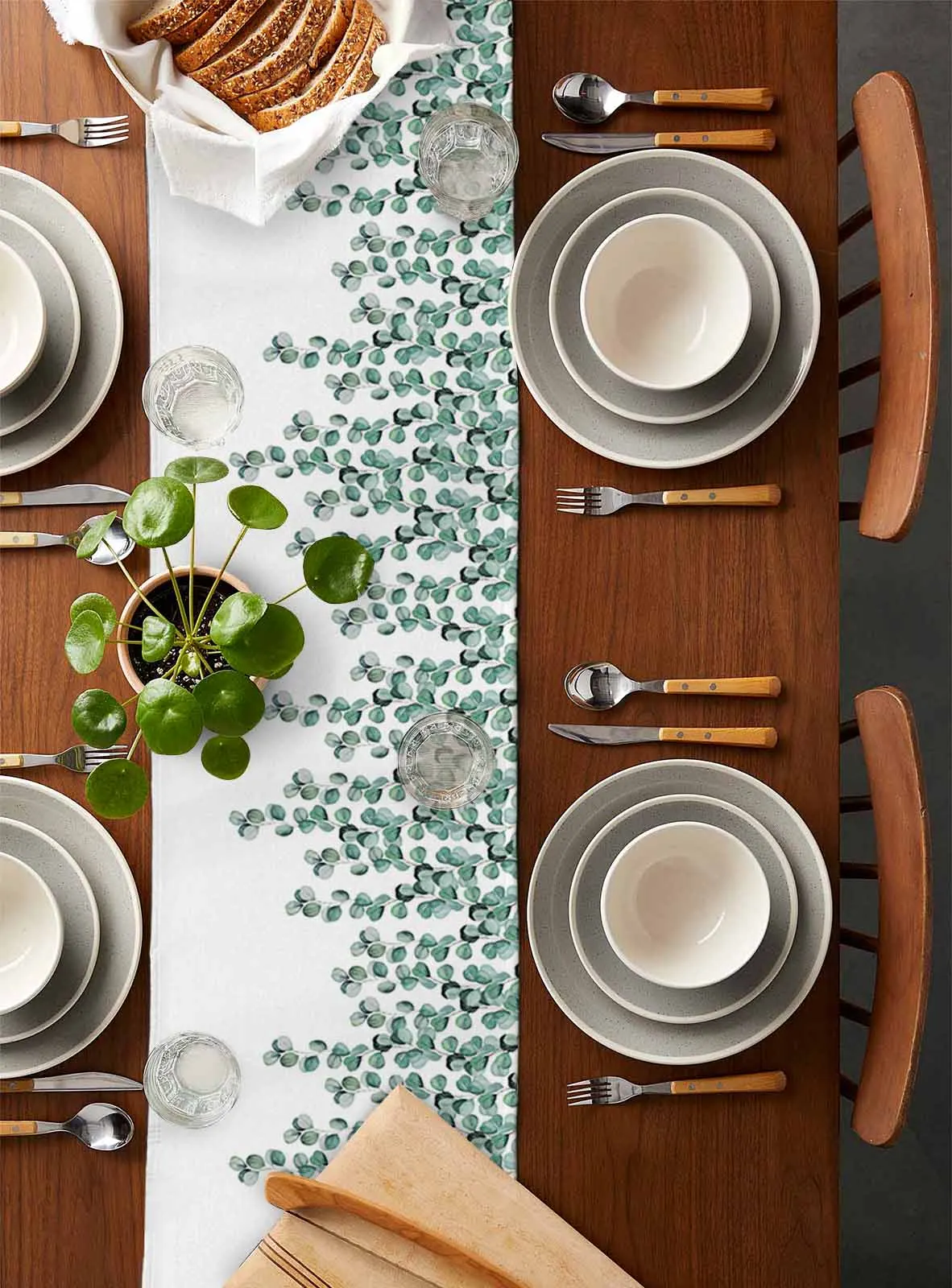 Eucalyptus Leaf Branches Table Runner Decoration Home Decor Dinner Table Decoration Table Decor