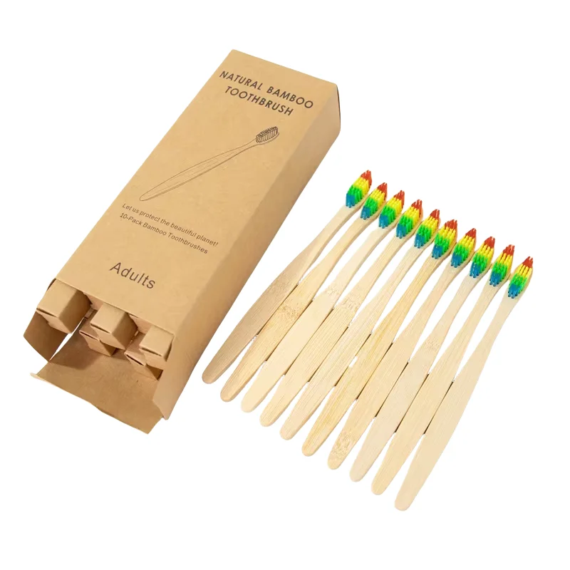 

10 Pcs/Box Colorful Natural Bamboo Toothbrush Soft Bristle Teeth Whitening Bamboo Charcoal Toothbrushes For Adult Dental Care