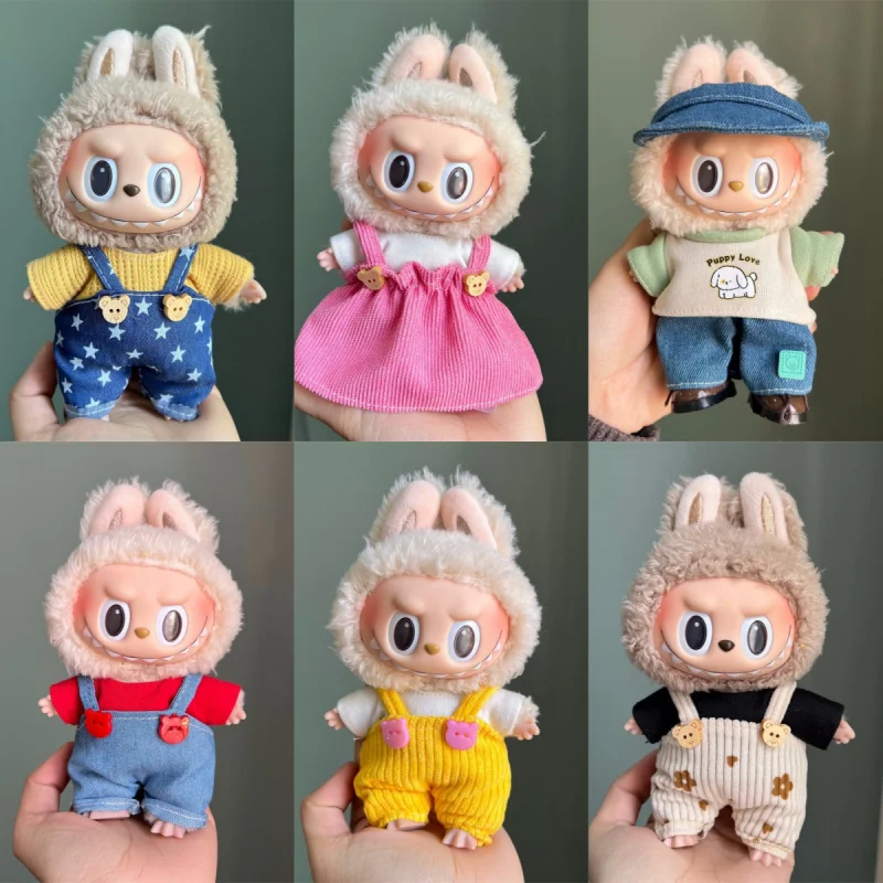 Mini Plush Doll'S Clothes Outfit Accessories for Korea Kpop Exo 17cm Labubu Clothes Set Accessories Gift