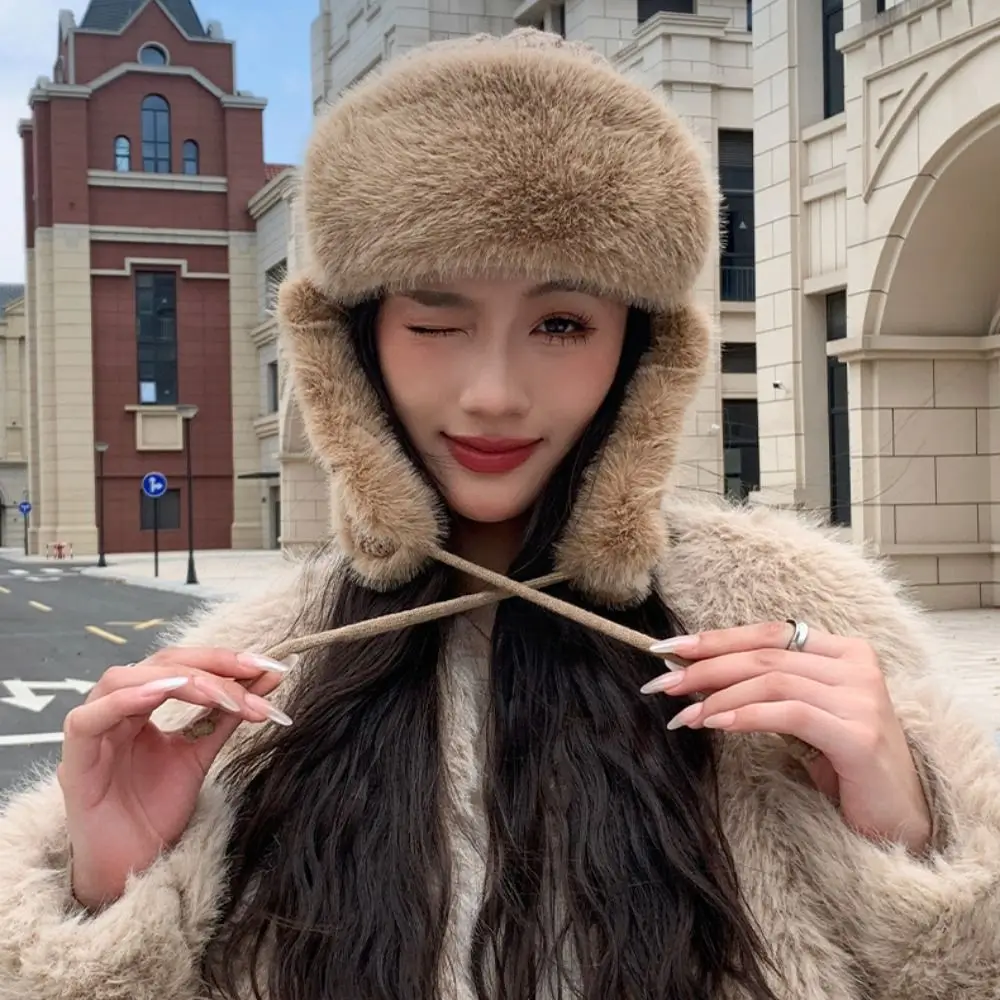 Versatile Warmth Extended Ear Protection Hat Knitted Thickened Hood Cap Cycling Coldproof Cap For Women