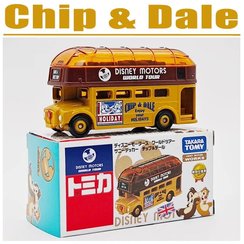 TAKARA TOMY Tomica DISNEY moteurs WORLD TOUR puce & Dale Bus alliage jouet véhicule à moteur moulé sous pression en métal modèle cadeaux
