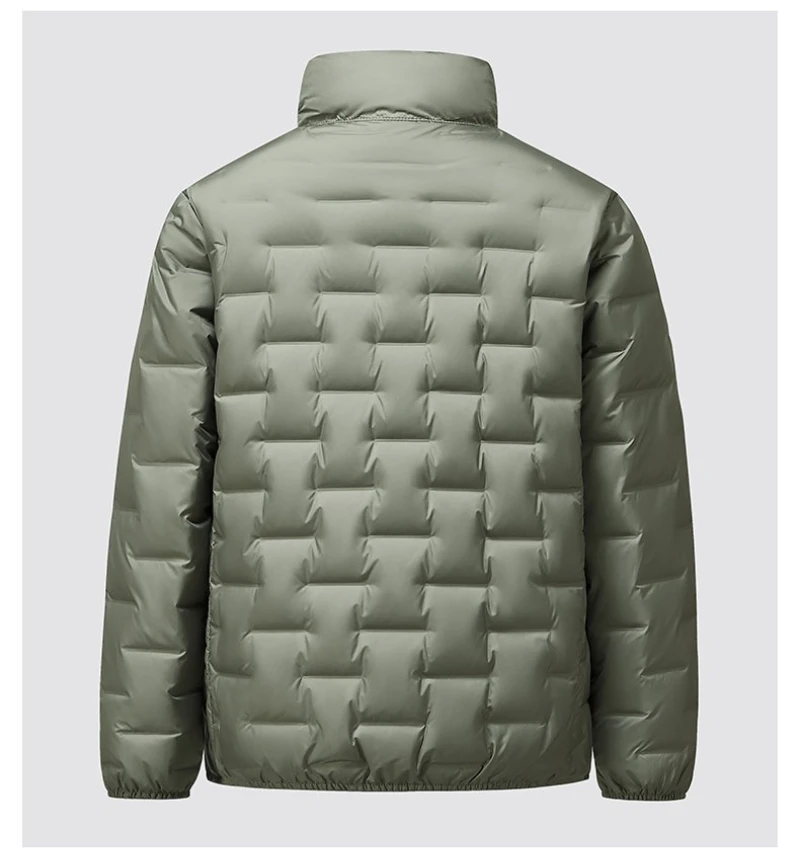 سترة شتوية جديدة 90% من Duck Down، ياقة واقفة رياضية لركوب الدراجات، دافئة وخفيفة الوزن، سترة رجالية بلون سادة قابلة للتنفس