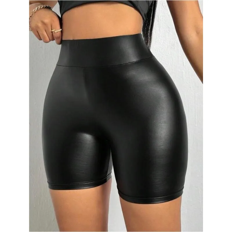 

Y 34544 Women's PU Leather Shorts Pants Neutral Spring Fashion High Quality Ladies Bottoms Available in Stores And Online