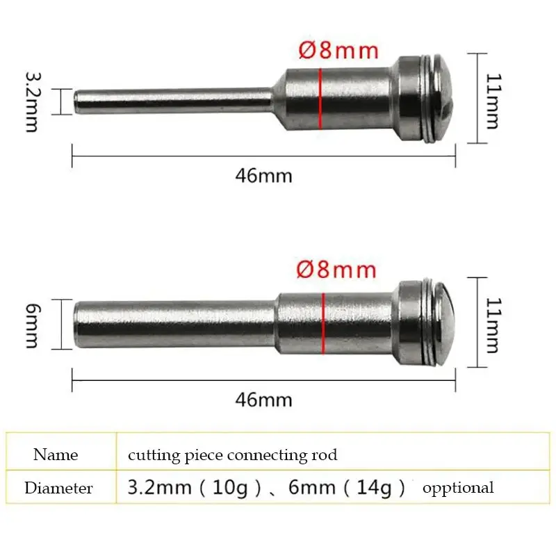 3.2mm/ 6mm Rotary Tool Circular Saw Blades Cutting Discs Mandrel for Dremel Rotary Accessory High-Speed Steel Extension Rod