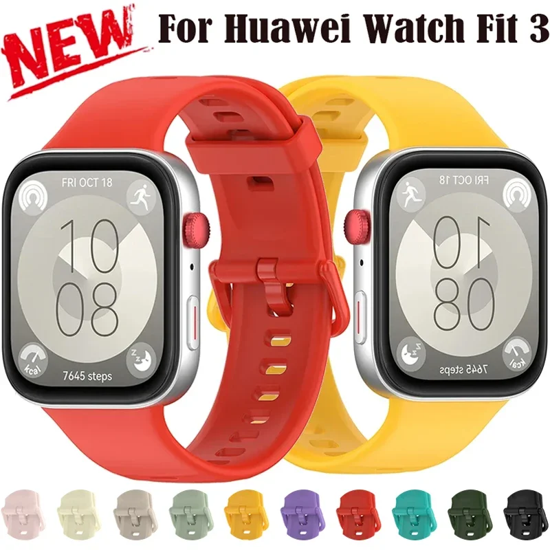 

Original Silicone Strap For Huawei Watch Fit 3 Smart Watch Replacement Wristband Sport Bracelet Wrist Band Fit3 Belt Case
