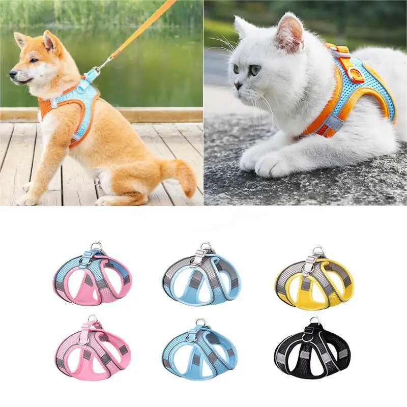 Pet Dog Safety Harness Adjustable Reflective Harness Small Dog Cat French Bulldog Chihuahua Pug Outdoor Walking Safety Harness