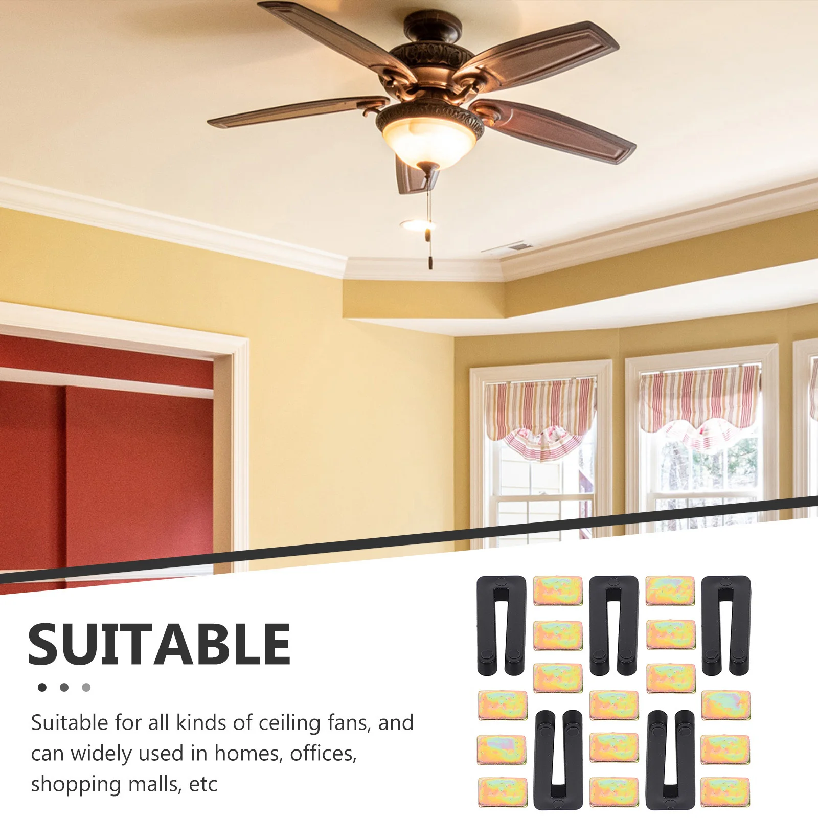 5 set Ceiling Fan Balancing Kit 5 Sets With Clips Metal Adhesive Weights For Wobble Correction Stabilizing Tool Lighting