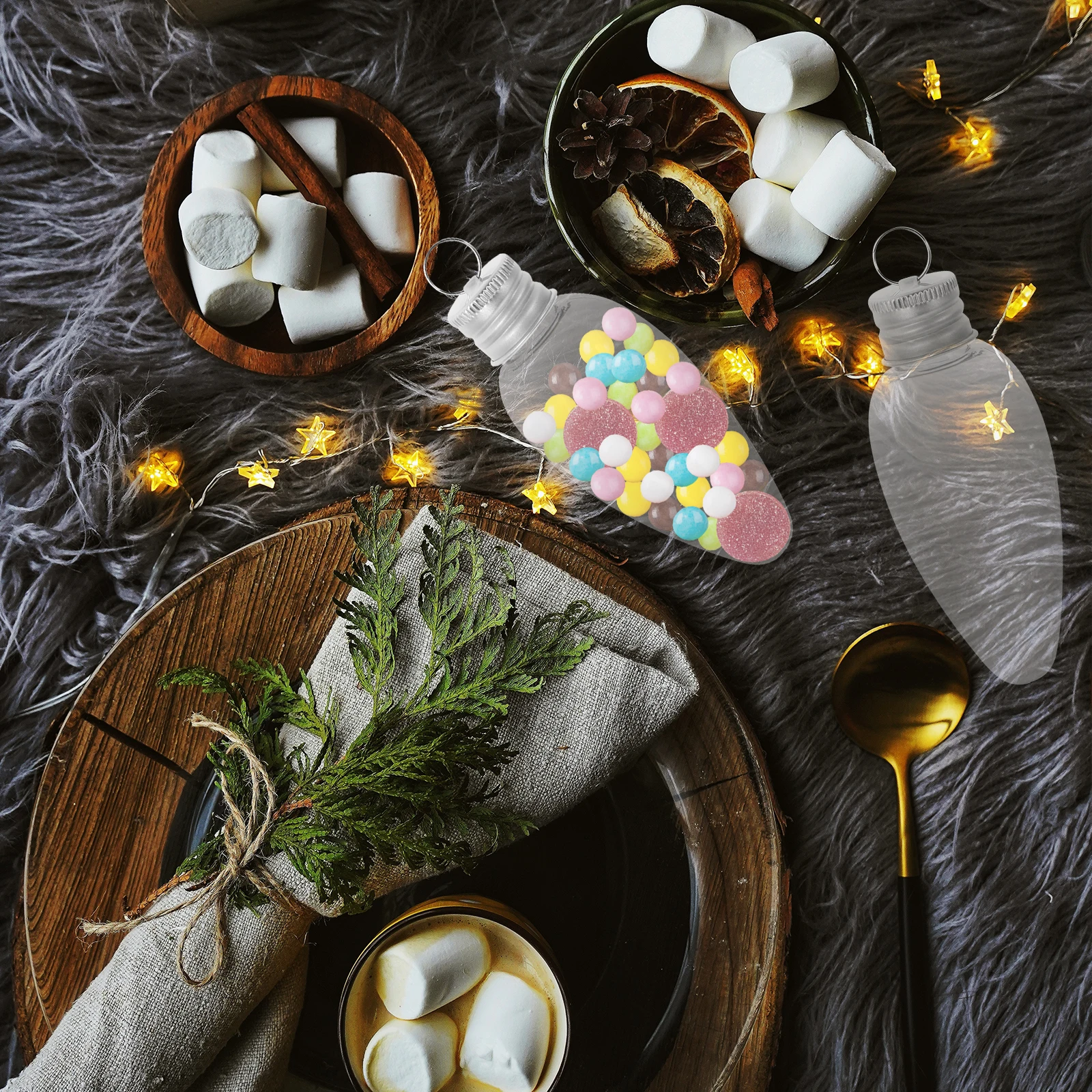 

12pcs Bulb Shape Candy Bottles Party Favor Containers Wedding Christmas Decorations 35Ml Safe Durable Material