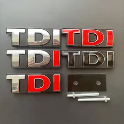 3D Metal Logo TDI Emblem Car Front Grill Badge Rear Trunk Sticker For VW Golf 4 6 7 MK6 Polo Jetta Passat Accessories