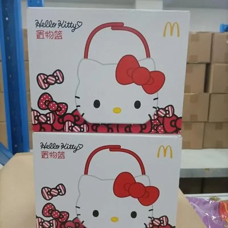 Nieuwe Sanrio Hello Kitty Kawaii Cartoon Mcdonalds Voertuig Winkelmand Opbergdoos Anime Speelgoed Voor Meisjes Kinderen Verjaardagscadeau