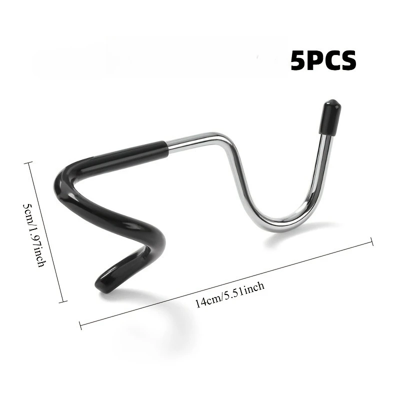 5pcs No-Drill Tail Hooks, Camping Balcony Outdoor Stainless Steel Non-Slip Light Pole Tent Pole Storage Hanger Light Hooks - view 6
