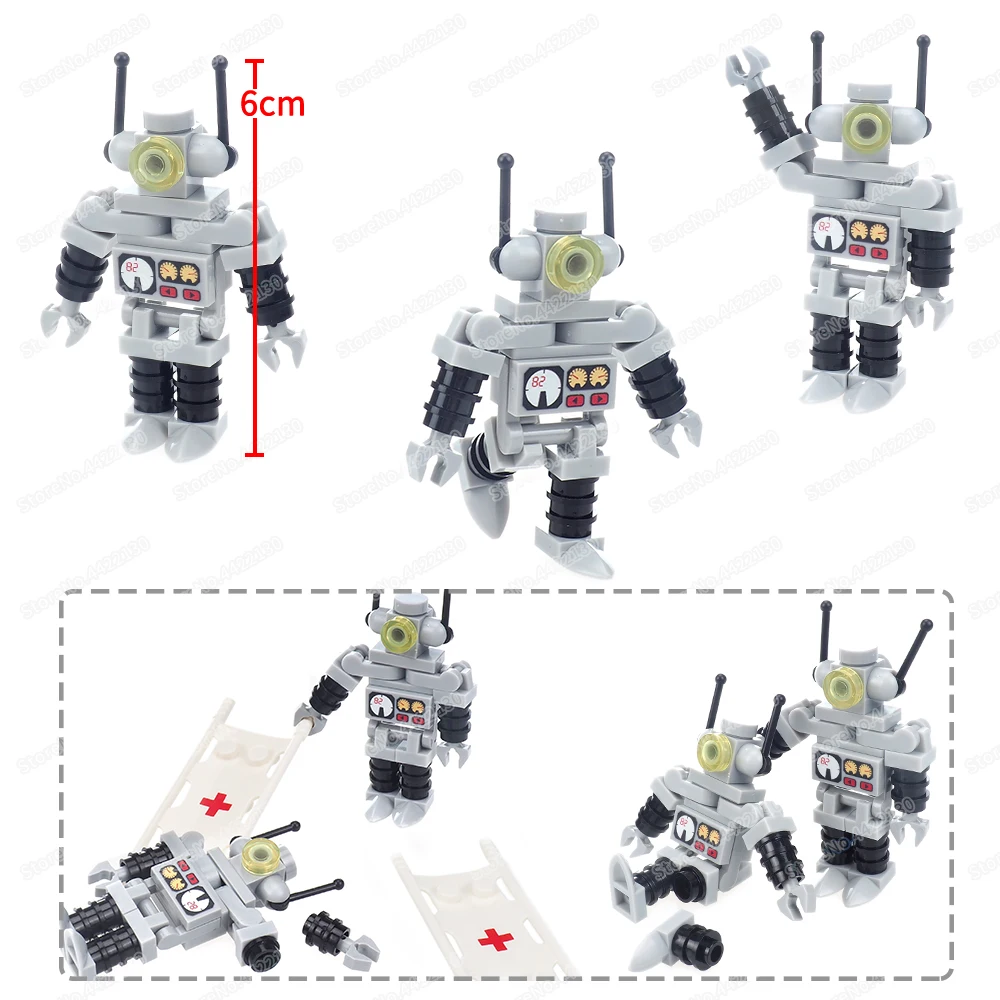 Classic Mini The Robot Building Block Assembled Moc Intelligent Ai Fighting Iron Figures Model Scenes Display Child Gift Boy Toy