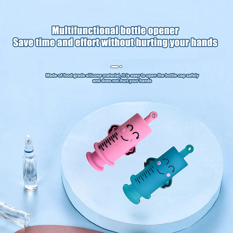 Cute Cartoon Shape Ampoule Bottle Opener Nurse Doctor Special Rubber Syringe Cutter Bottle Opener Multifunctional