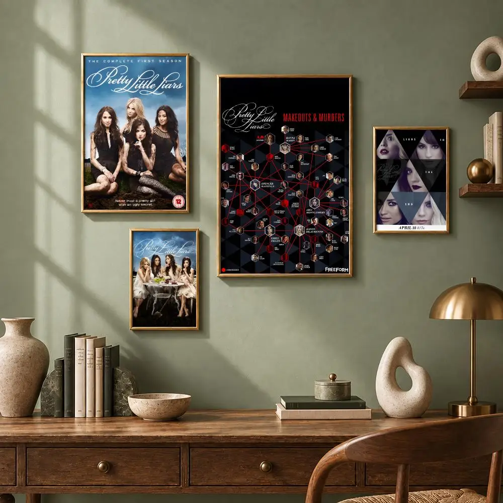 Trending TV Series P-Pretty Little LiarsS Poster HD Self-Adhesive No Residue After Removal Ideal for All Kinds of Wall Decor