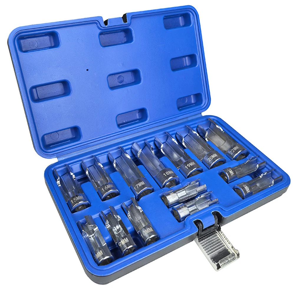 

10-22mm 3/8 1/2in Diesel Injector Fuel Line Socket Wrench Set Union Nut Socket Auto Repair Tools Screwdriver Hardware Kit
