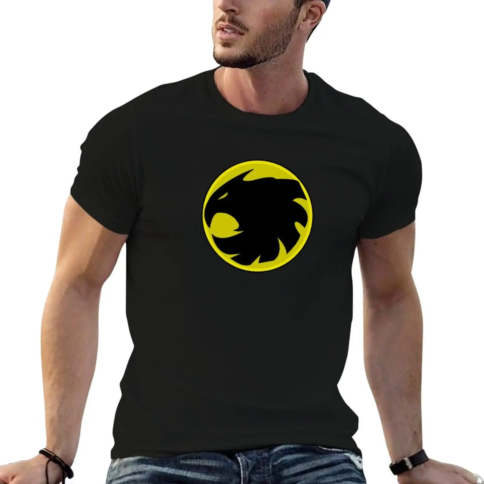 Camiseta de color negro con estampado de canarios, ropa de estilo vintage, ropa de hombre.