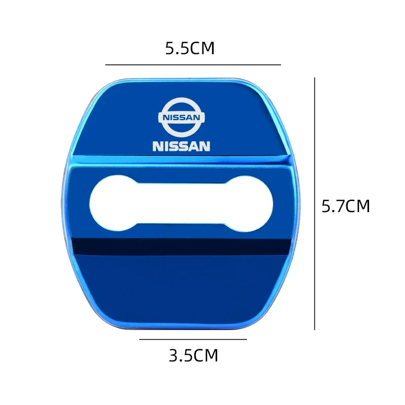 4 قطعة الفولاذ المقاوم للصدأ قفل باب السيارة غطاء تصفيف السيارة لنيسان X-trail قاشقاي ملاحظة جوك سنترا باترول نافارا ميكرا اكسسوارات