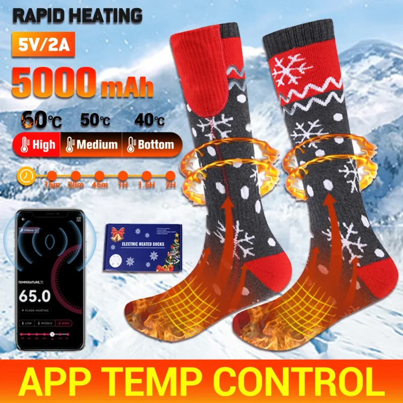 

Heated Socks Men Women Smart Temperature Control Electric Winter Thermal Heat Stockings Foot Warmer