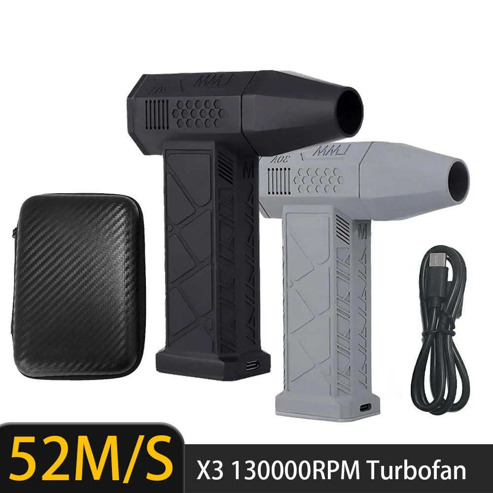 130,000 Rpm X3 High-speed Turbo Brushless Violent Fan Handheld Rechargeable Outdoor Powerful Dusting Hair Dryer