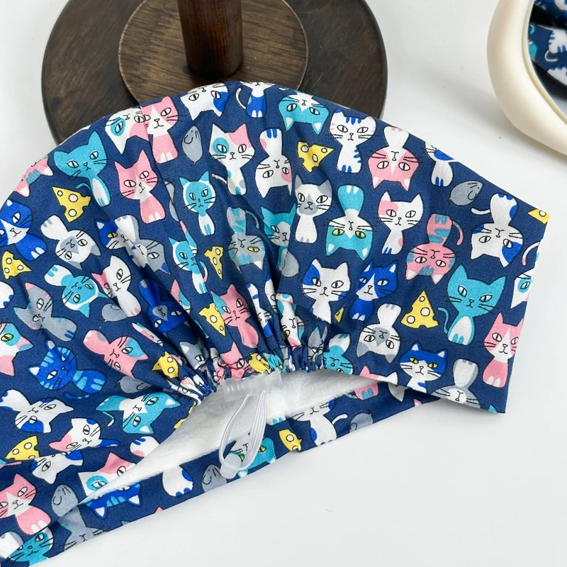 꽃 프린트 작업 모자 남여 수술 마취과 의사 스크럽 모자 의료 모자 병원 간호사 의사 모자 간호 모자