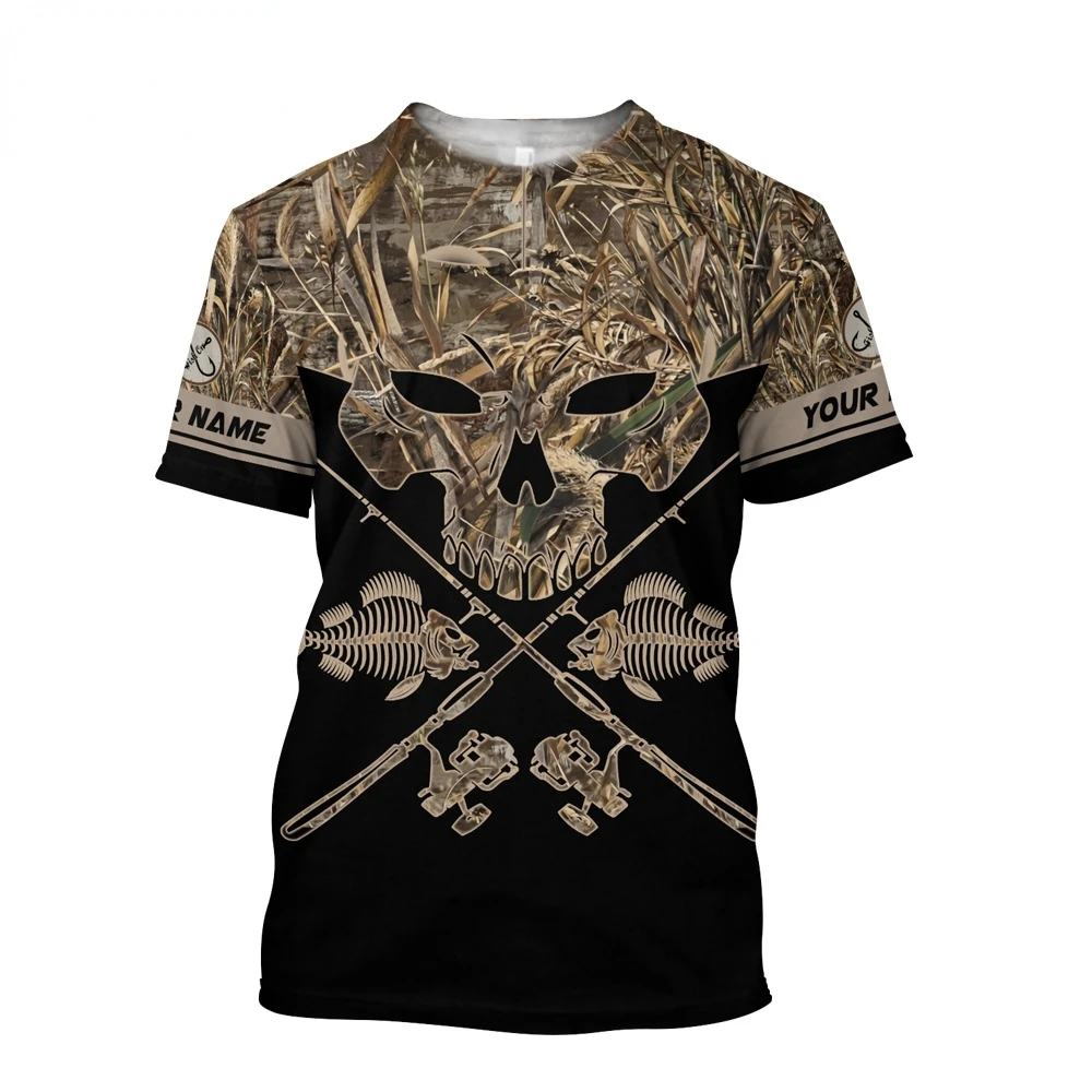 Custom Name Send Men Fashionable Cool Tuna T Shirts Men's Summer Fishing Camo 3D Printed Shirts Unisex Short Sleeves Casual