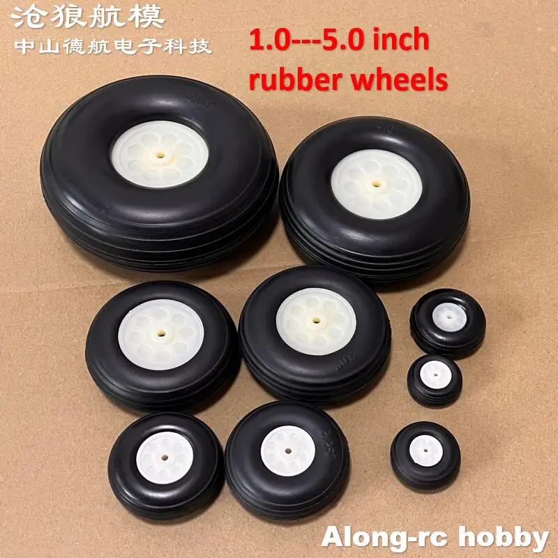 25 à 125mm 1.0 "1.25" 1.5 "2.0" 3 "4.0" 5.0 "roue en caoutchouc pour avion RC modèles de loisirs bricolage modèle d'avion train d'atterrissage pièces de rechange