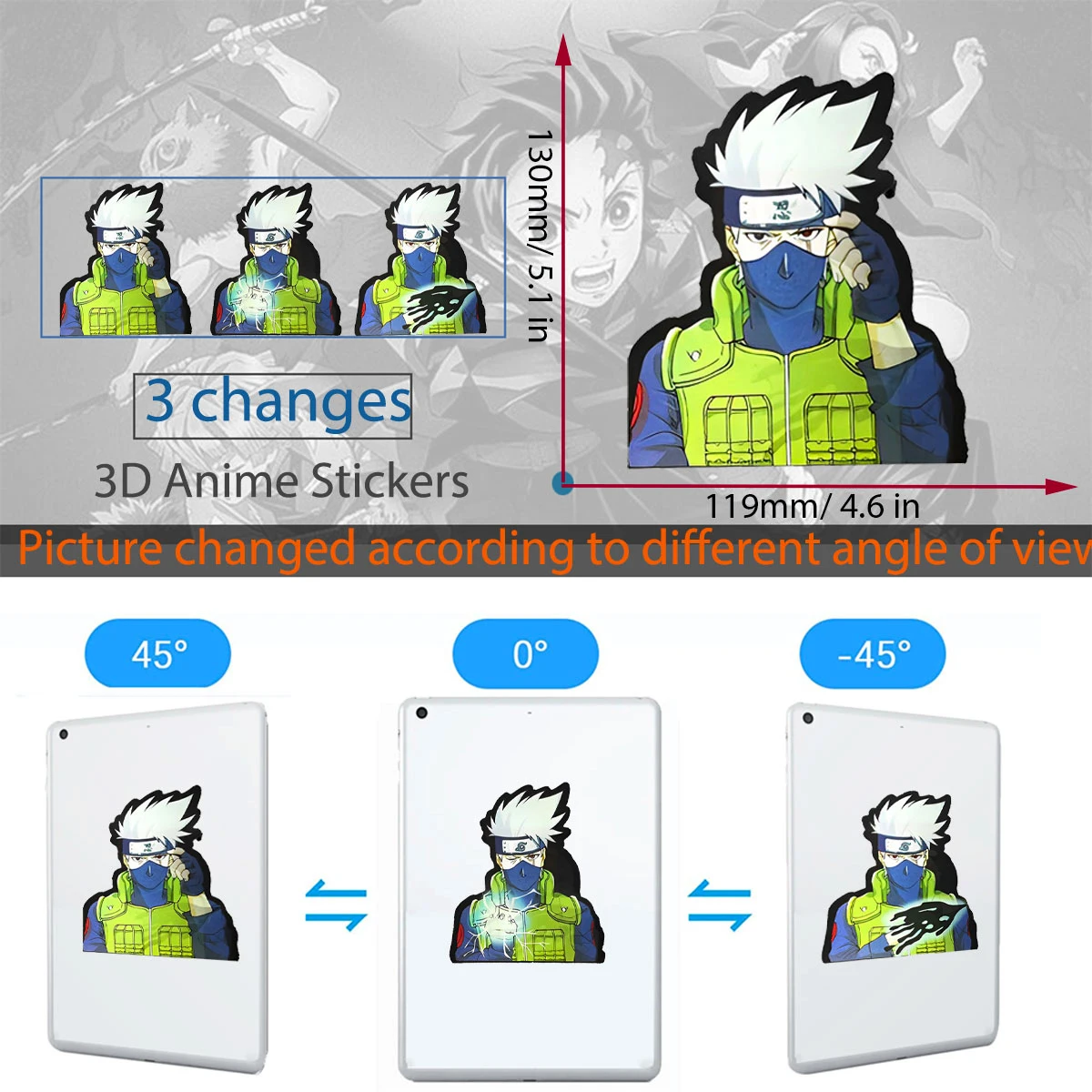 Anime 3D Motion Sticker Magische Sticker Creatieve Auto Sticker Notebook Bagage Sticker