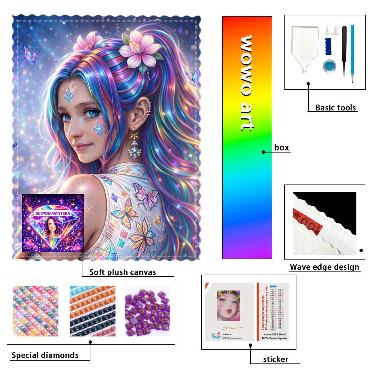 

【Susy Diamond Art】El Hada Diamantera 100% Full Diamond Stamping Kit Perfect Masterpiece worth Buying