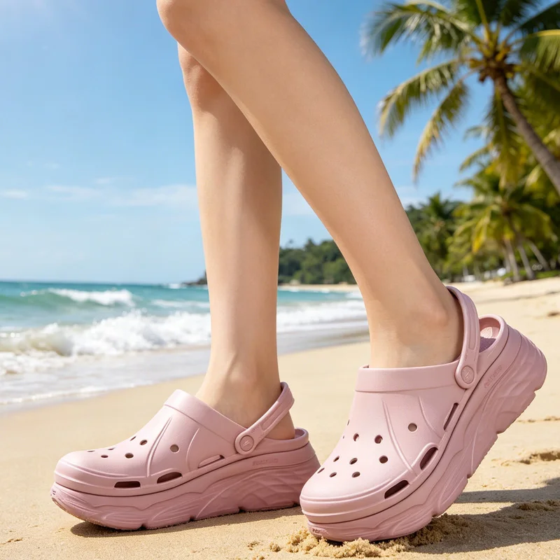Skechers Women's Casual Sandals 111127-ROS Lightweight Breathable Non-slip Beach Shoes