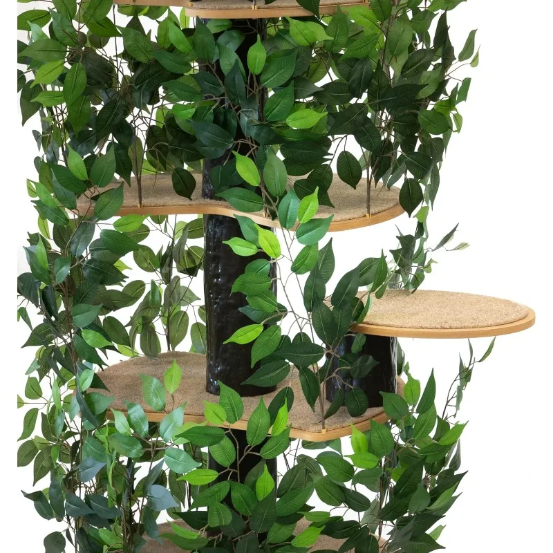 Cat Tree with Leaves Made in USA (XXL Jungle, Round Base)