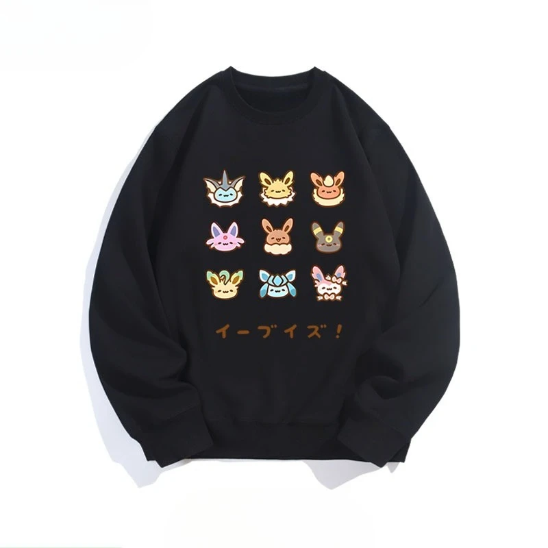 

Новая осенне-зимняя толстовка с круглым вырезом с принтом Pokemon Eevee 2025 — это модная одежда для пар, подходящая для мужчин и женщин.