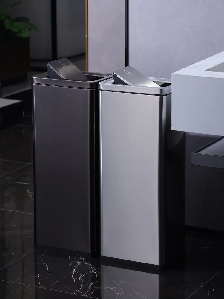 Public health restroom, toilet paper, shake cover, trash can, stainless steel vertical square flip, large commercial toilet.