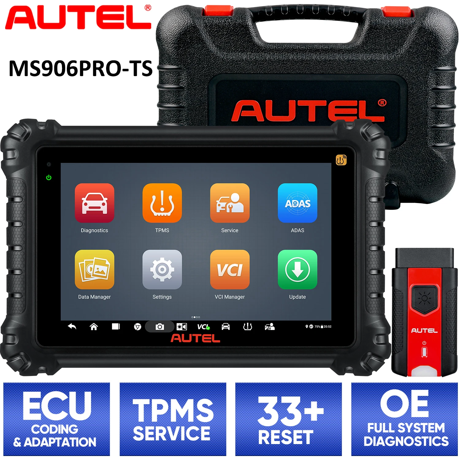 مُسْتَكْمِل Autel MaxiSys MS906 Pro-TS: أفضل أداة تشخيصية لسياراتك بمواصفات متطورة ودعم Bluetooth