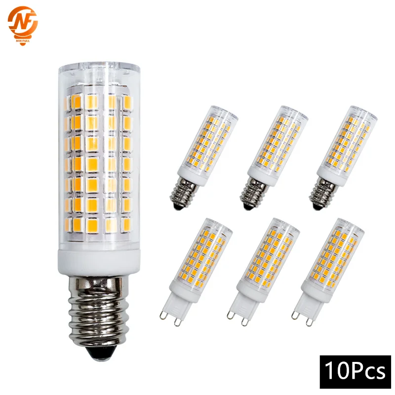 

10Pcs/lot Super Bright G9 E14 LED Lamp AC220V 110V 6W Dimmable Ceramic SMD2835 Led Bulb Chandelier Light Replace Halogen Lamp