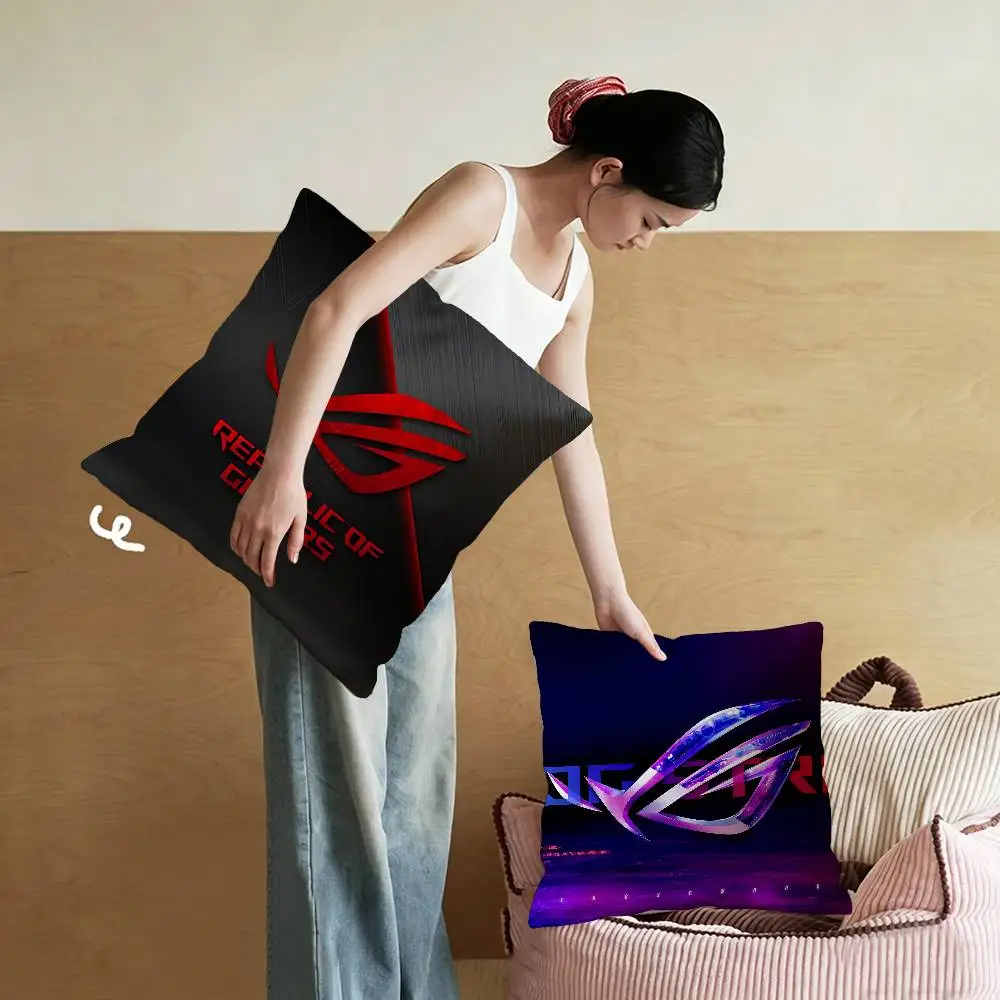 A-AsuS-S R-ROG LOGO Cushion Cover Car Throw Pillow Case For Sofa Car Christmas Gift 40x40cm 45x45cm
