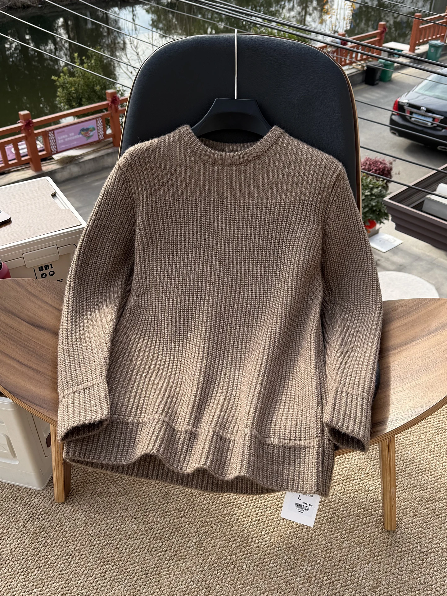 

Japanese Style Lazy Knitted Soft Elastic Men's round Neck Sweater Winter Warm Thickened Craft Casual All-Match Long Sleeve Top