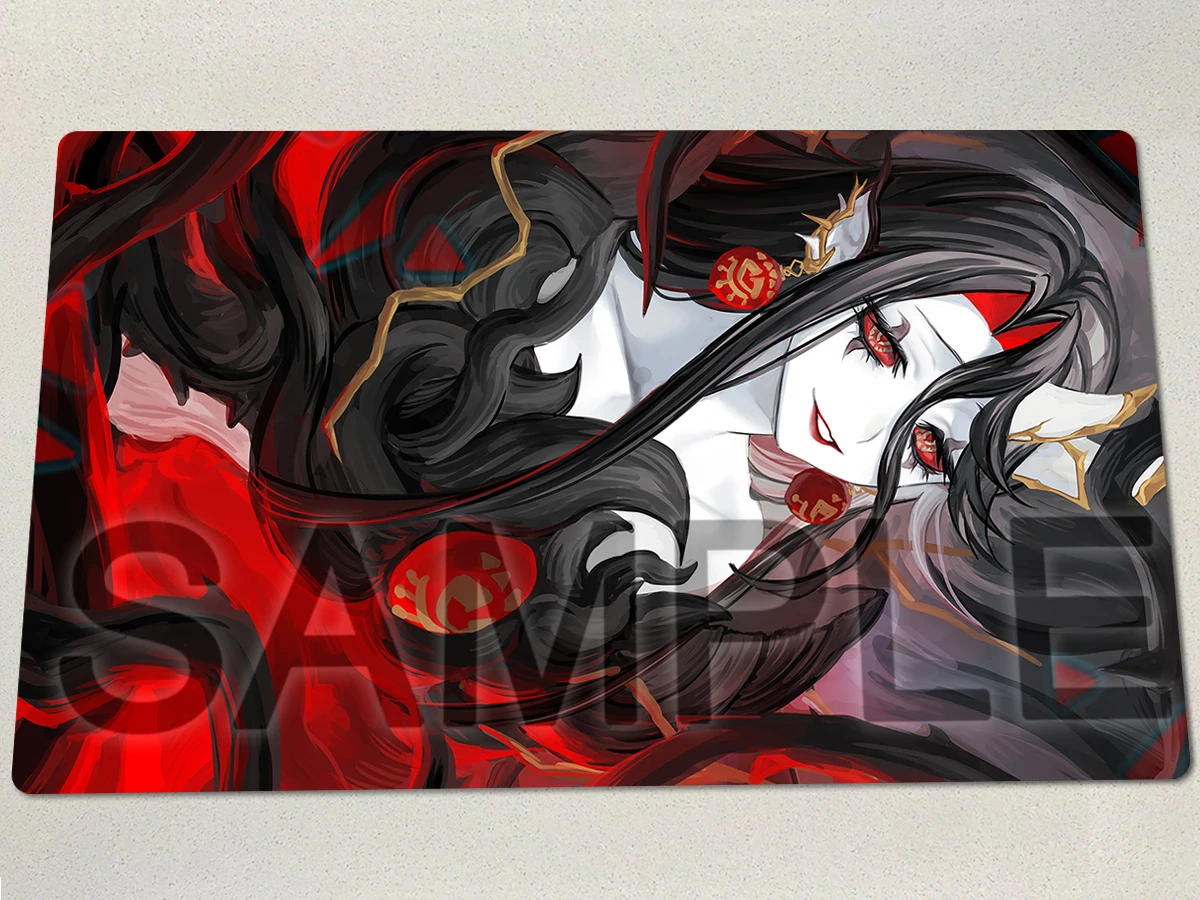 

YuGiOh Queen Azamina Playmat TCG CCG Mat Board Game Duel Pad Trading Card Game Mat Rubber Gaming Mouse Pad Free Bag 600x350x2mm