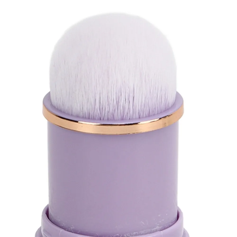 Capsule Retractable Nail Dust Brush Artificial Fiber Rhinestone Handle Capsule Shape Powder Brush Retractable Soft Bristles